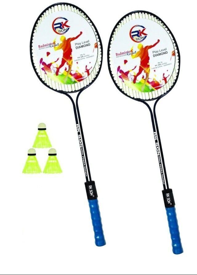 ravisport Badminton racket pack of 2 with 3 piece plasic shuttle n Badminton Kit-picture-38