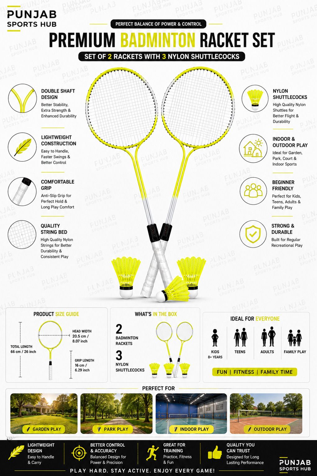 Racket Set with Shuttle Badminton Kit-image-47