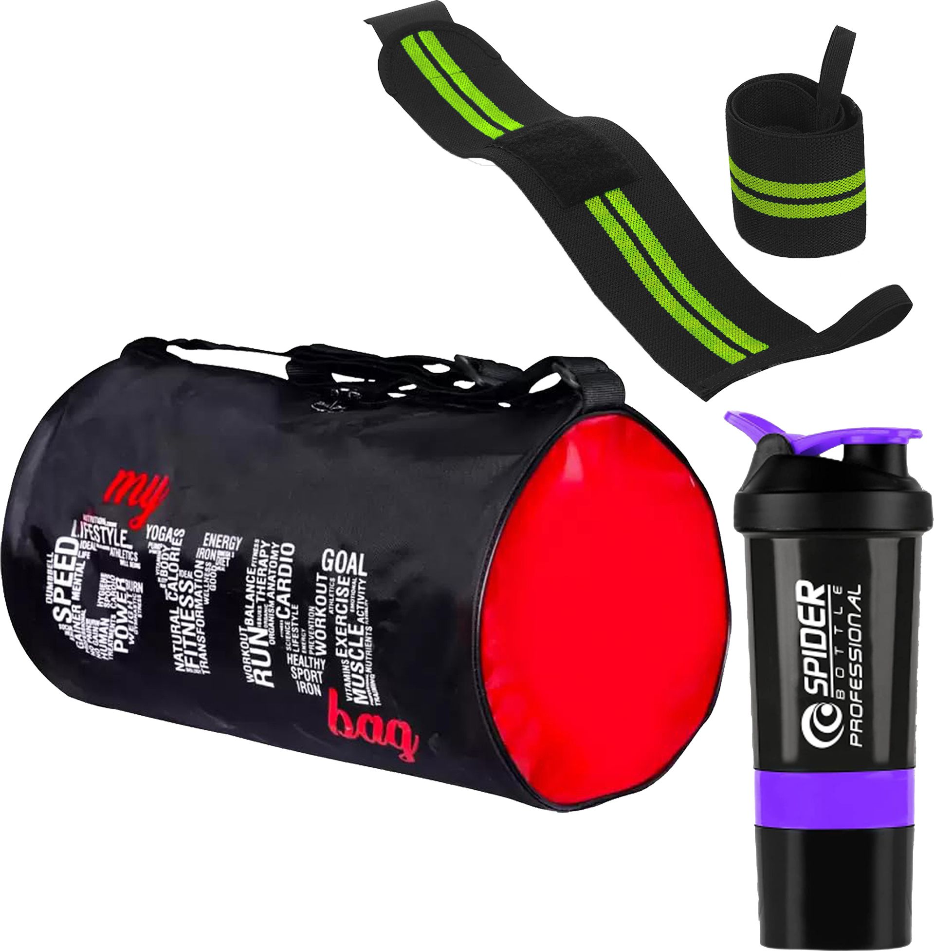 Workout Power Combo Gym Shaker Bottle With Gym Bag & Wrist Support Band Set Fitness Accessory Kit Kit-image-19