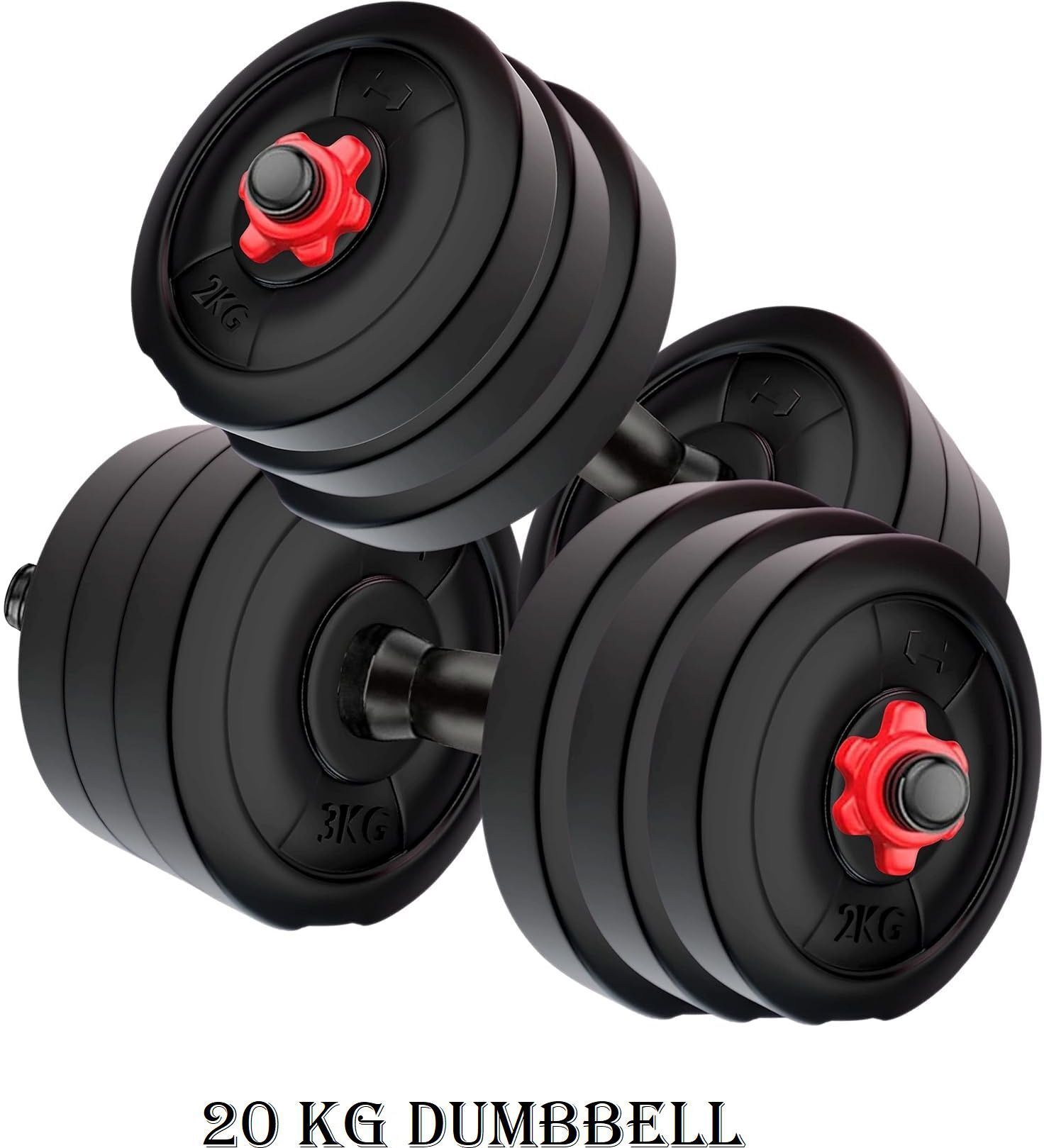 20kg PVC Dumbbell KIT with 2.5kg x 8 Plates + Rods Fitness Accessory Kit Kit