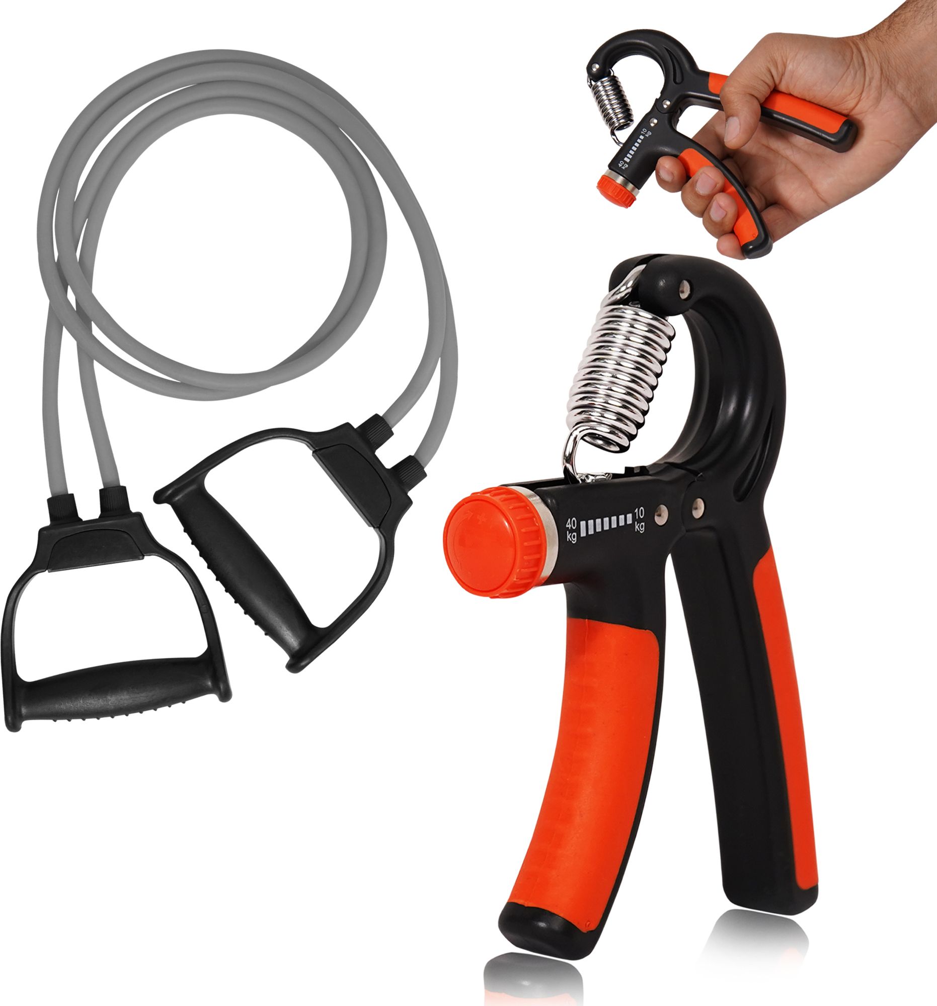 manogyam Fitness Combo of Hand Gripper & Double Toning Tube for Full Body & Hand Workout Fitness Accessory Kit Kit-picture-23
