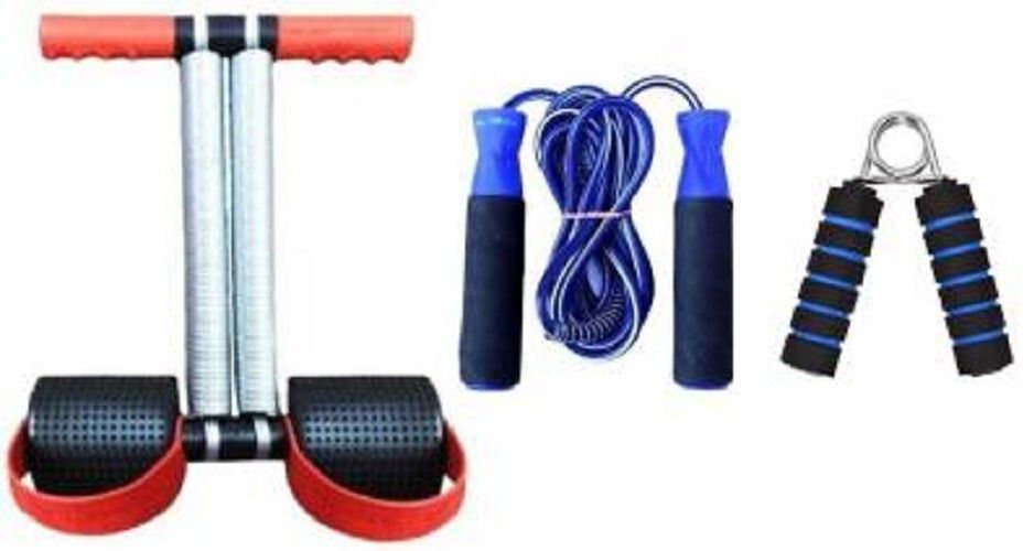 AB EXERCISER TUMMY TRIMMER WITH SKIPPINF ROPE AND FITNESS GRIP Fitness Accessory Kit Kit-image-15