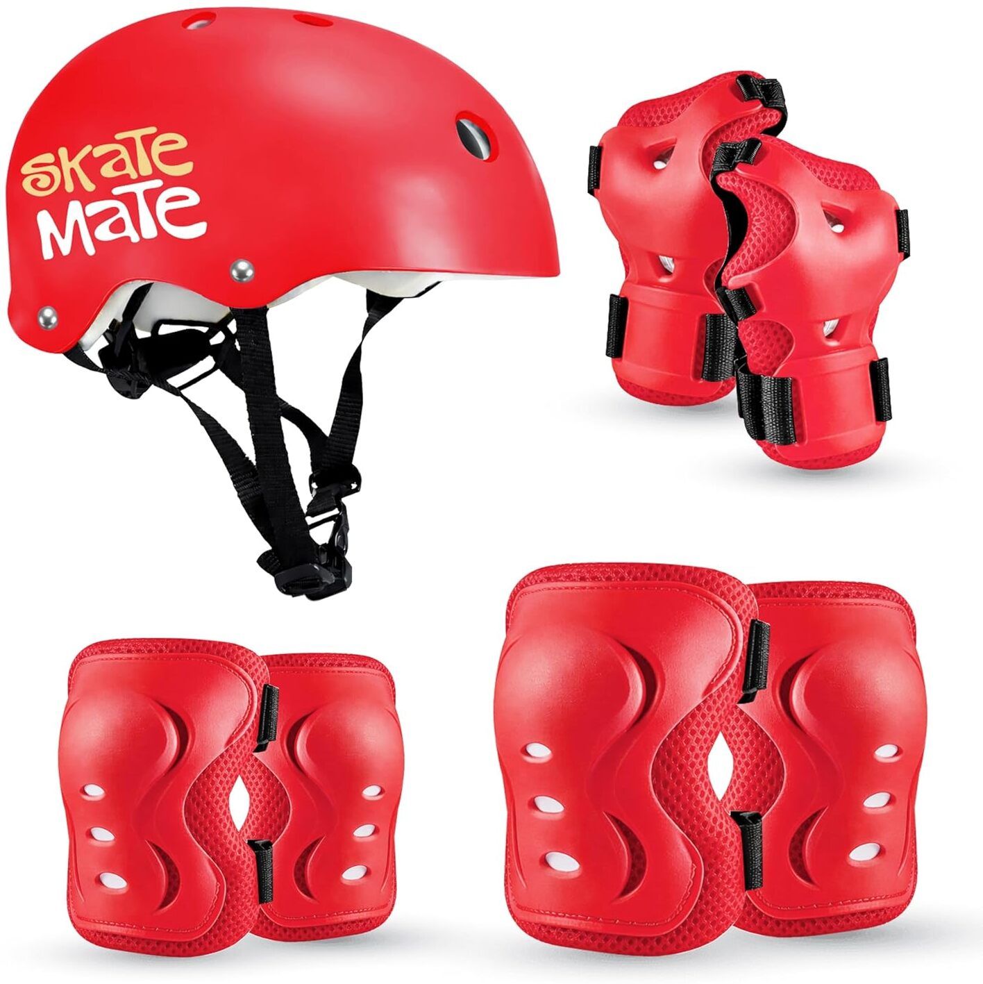 Skate Mate Protective Kit |Adjustable Helmet, Knee, Elbow & Wrist Guards-(M) Skating Kit-image-31