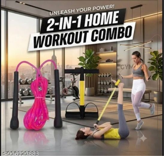 Cardio & Strength Training Combo | Pull Reducer + Adjustable Skipping Rope | Fitness Accessory Kit Kit-image-3