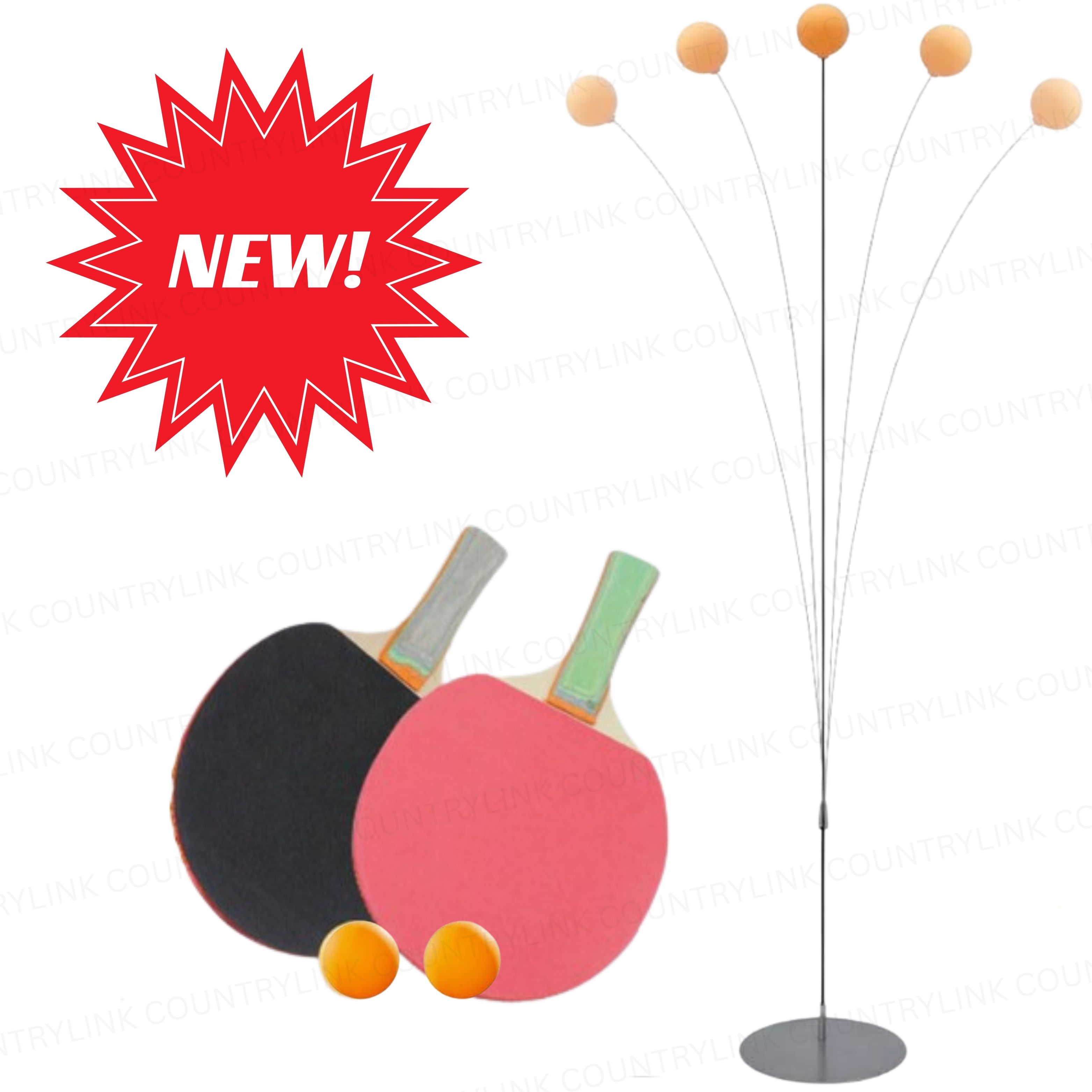 countrylink Professional Ping Pong Trainer Kit with Elastic Rod and Practice Ball System Table Tennis Kit-picture-38