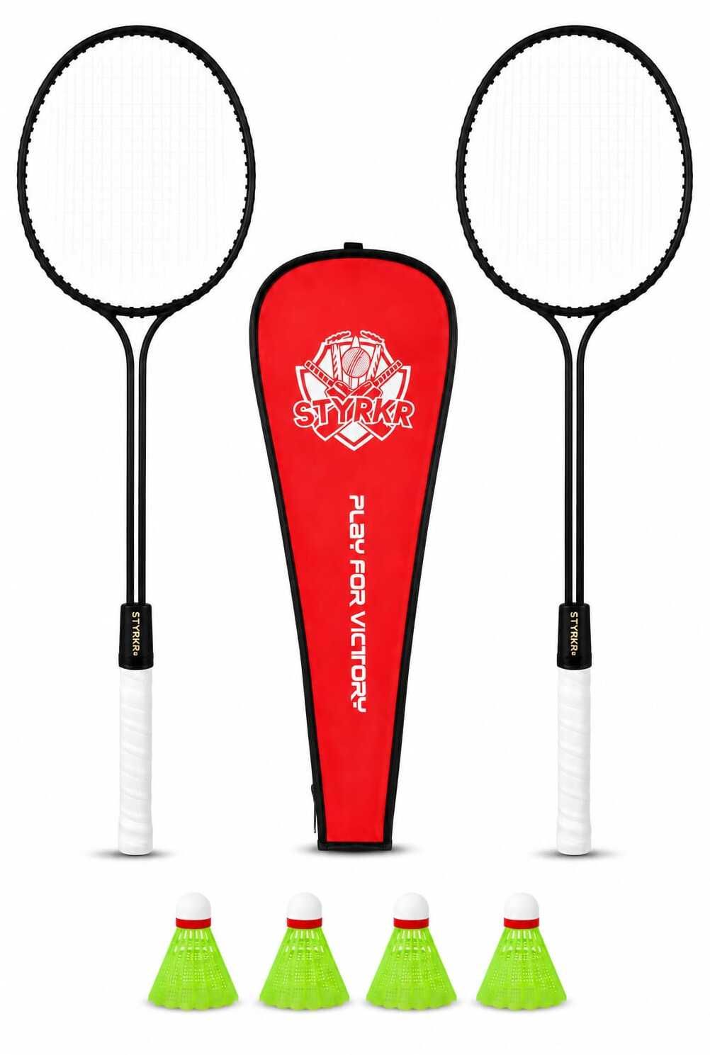 styrkr 2 Rackets + 4Nylon Shuttlecocks + Full Cover Bag Badminton Kit-picture-16
