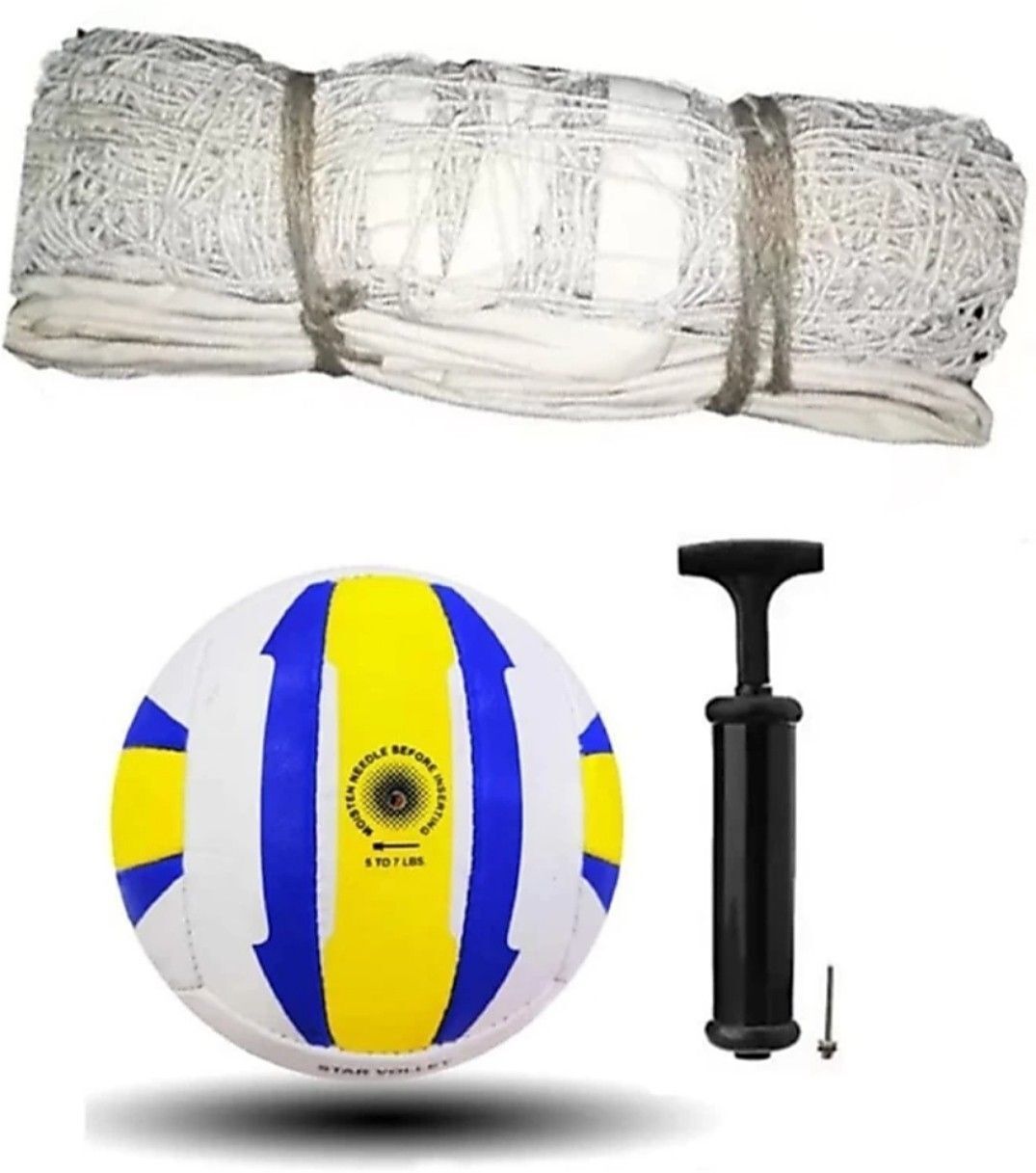 GOOD QUALITY SUPERB VOLLEYBALL WITH COTTON NET 100 VOLLEYBALL COMBO KIT Volleyball Kit-image-35