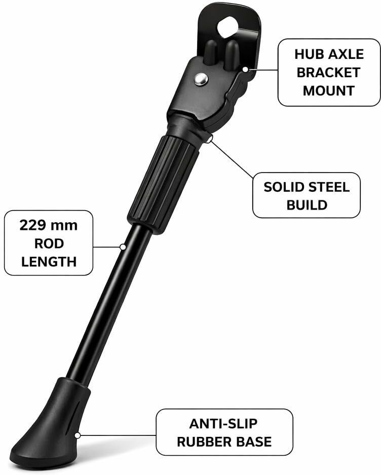 gymisa Bicycle Kickstand, Black, 20 Inch, Heavy Duty Side Stand for Bikes Cycling Stand-picture-11