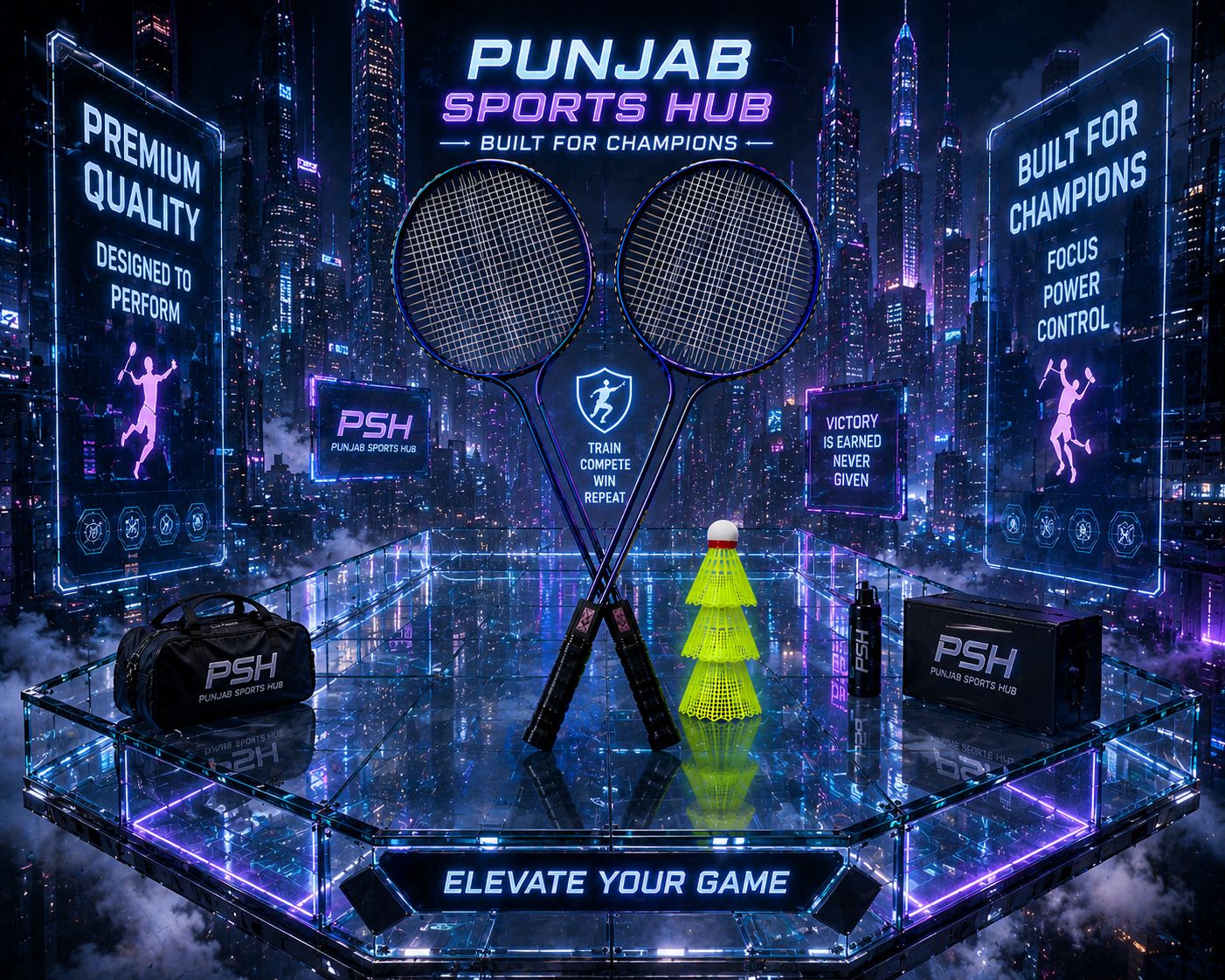 psh Premium Double Shaft ELTARO Badminton Kit-picture-19