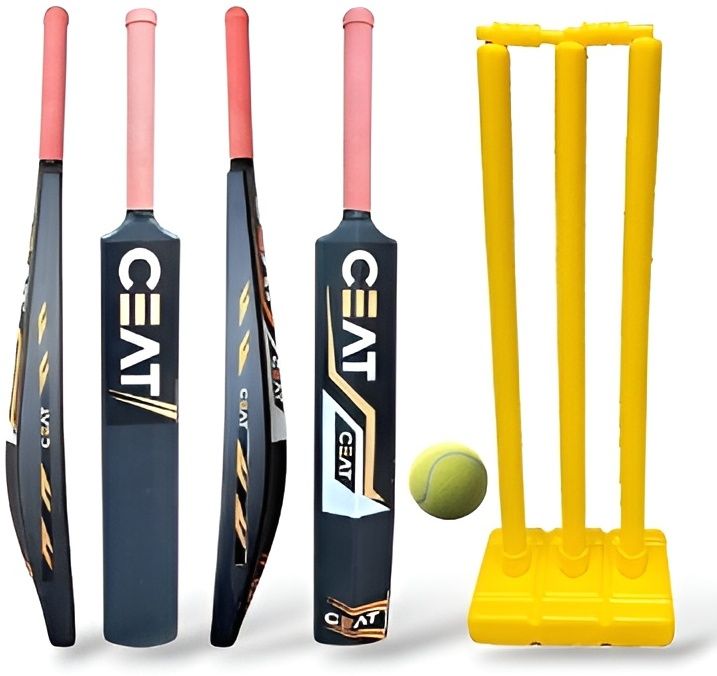 kickmixsports Combo Set PVC Bat With Plastic Wicket Set And 1 Tennis Ball Cricket Kit-picture-26