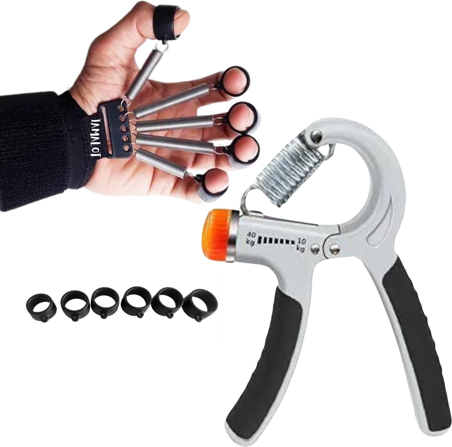 Hand Grip Strengthener and Adjustable Resistance Gripper, 10-40 kg, Set Fitness Accessory Kit Kit-image-29
