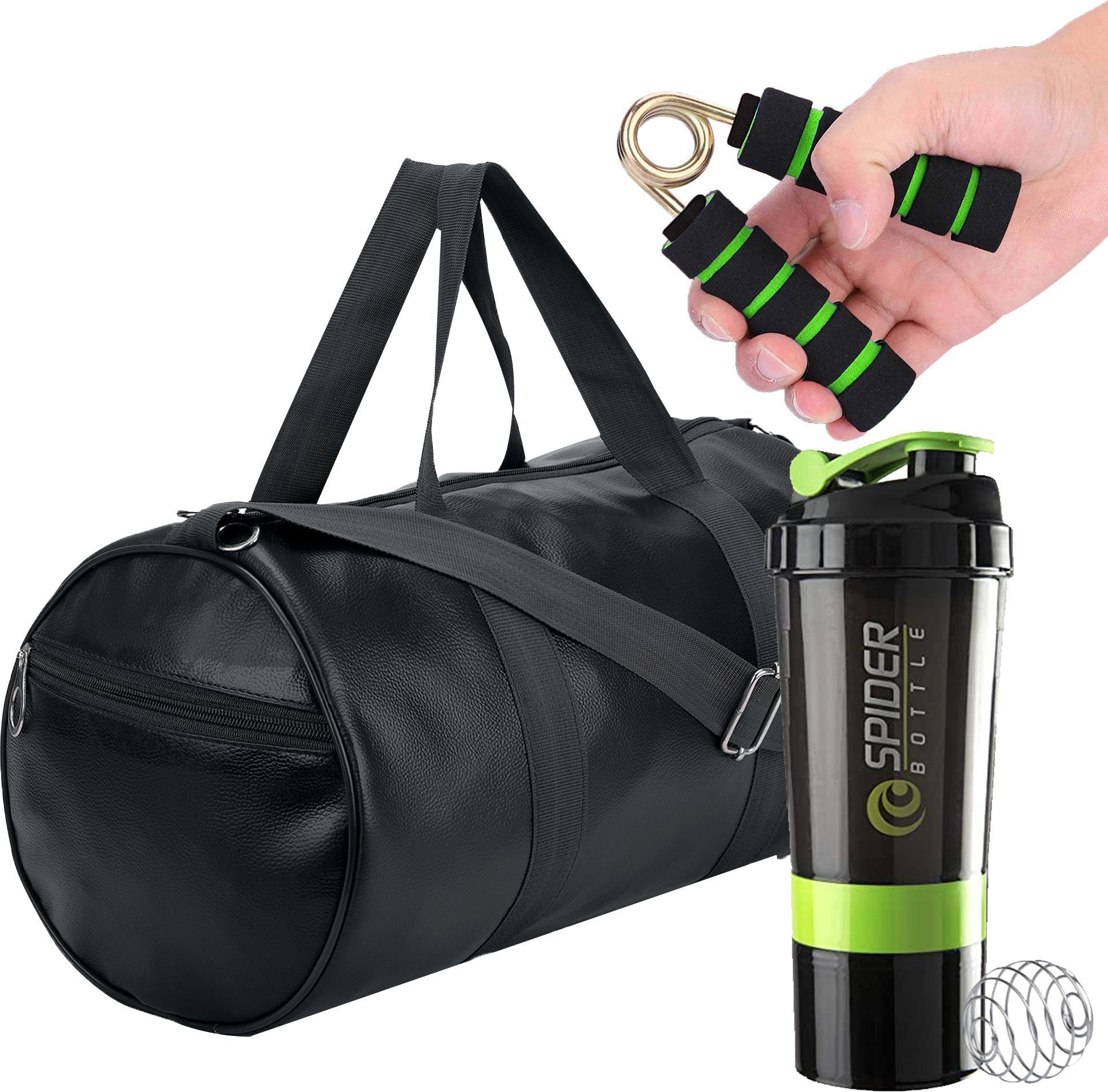 Gym Duffel Bag & Gym Shaker Bottle and Mini Griper For Mens and Womens. Fitness Accessory Kit Kit-image-7