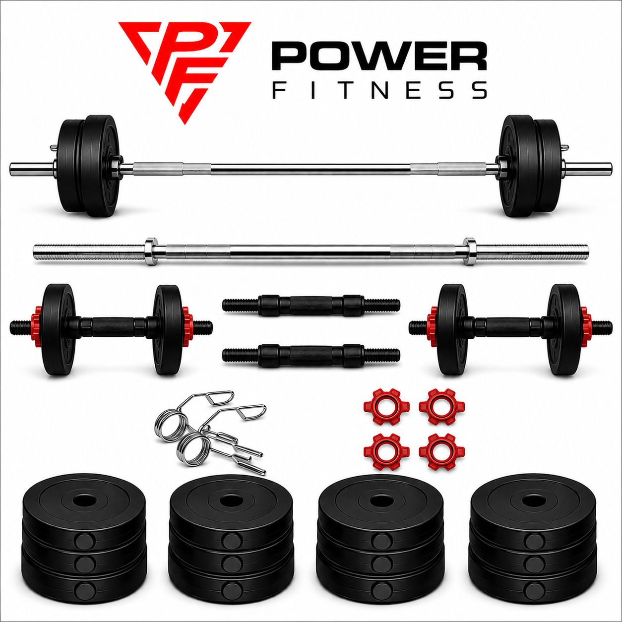 20KG Home Exercise Set + 3ft Rod + FITNESS ACCESSORIES Fitness Accessory Kit Kit-image-44