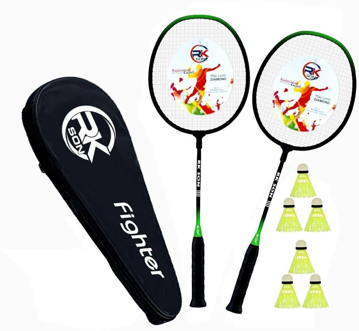 ravisport Fighter istromatic Aluminium Single Shaft Badminton Kit Racquet Set Of 2 New Badminton Kit-picture-34