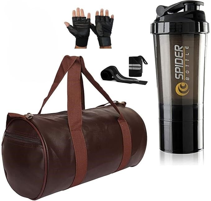 KT Gym Bag Combo for Men with Gym Bag SET Fitness Accessory Kit Kit