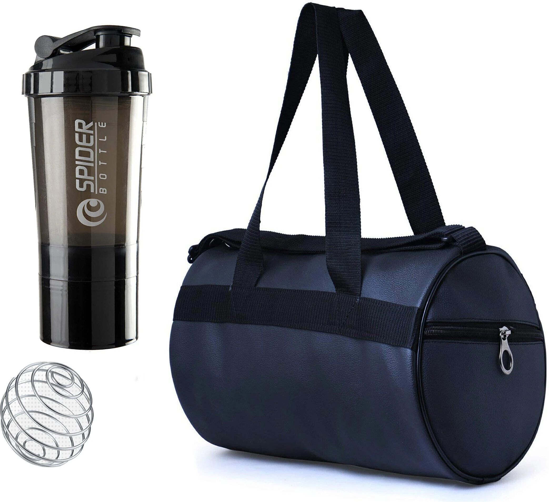 SPORTS Combo Set BLACK Leather Bag BOTTLE Fitness Accessory Kit Kit-image-16