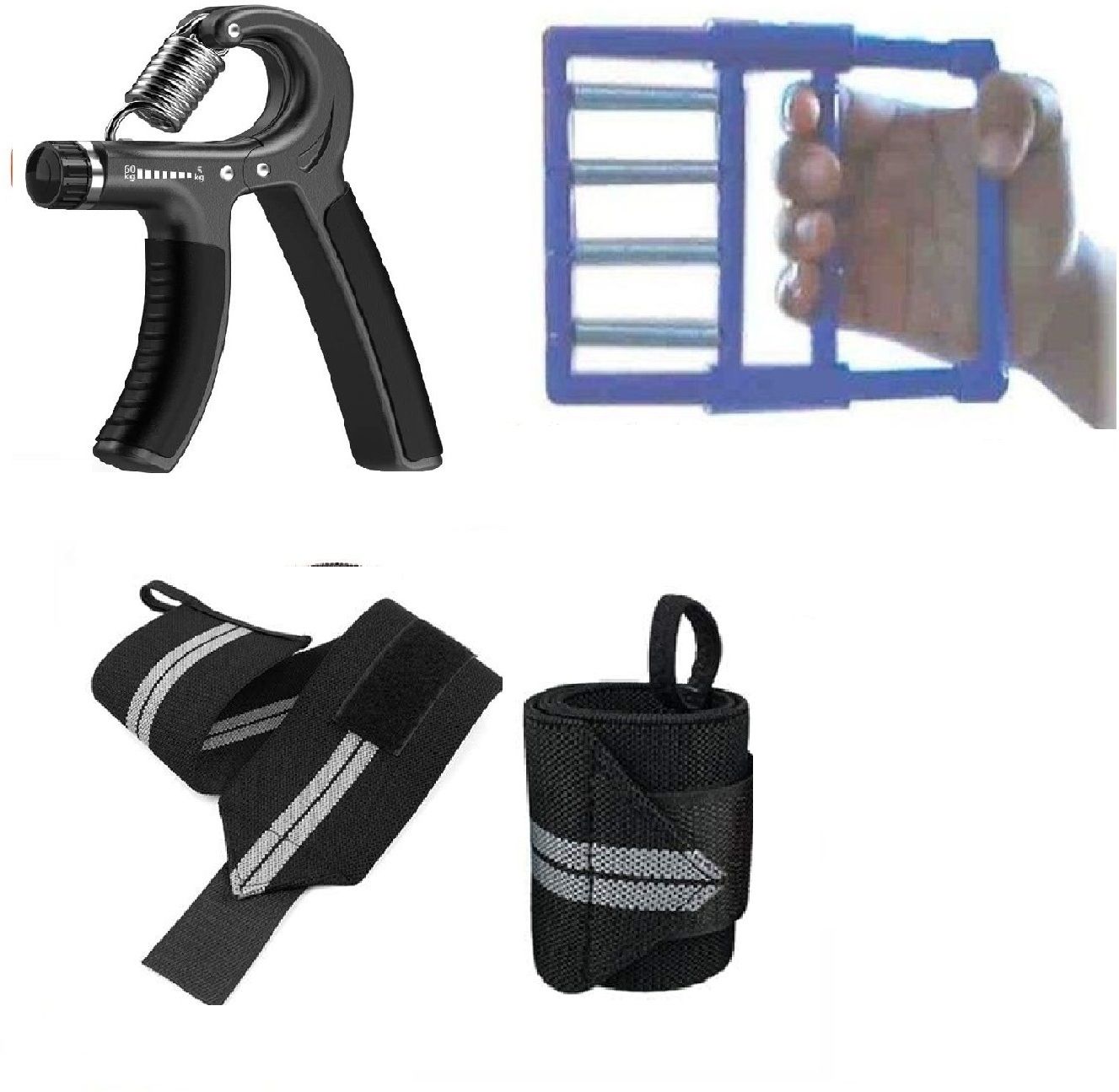Set3|Gun Hand Gripper1 Wrist Support Arm Band,1 Plastic Hand Griper Gym Exercise Fitness Accessory Kit Kit-image-1