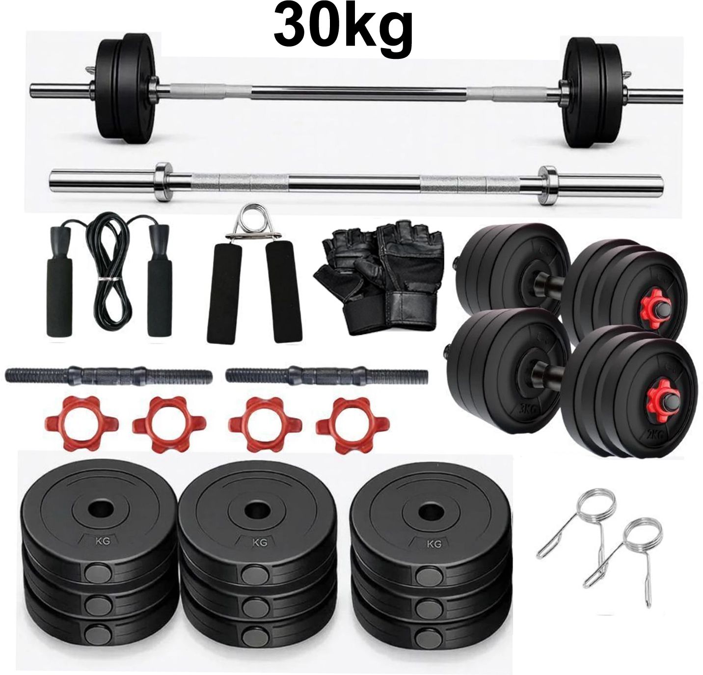 FITNESS KIT + 3ft Straight ROD & FITNESS ACCESSORIES- BEST EXERCISE SET Fitness Accessory Kit Kit-image-34