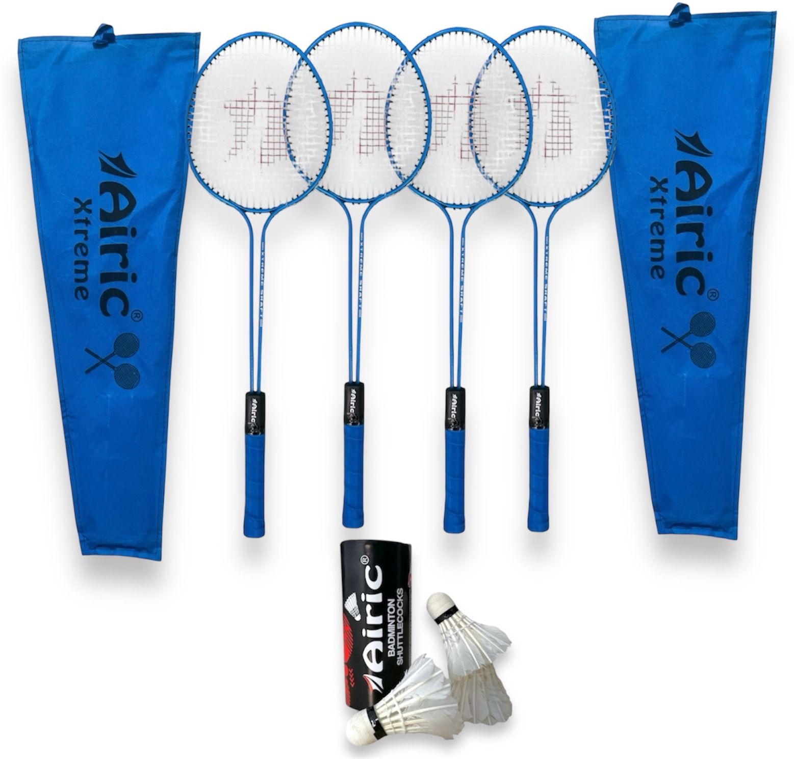 airic Xtreme Double Shaft Raquets with Feather Shuttles Badminton Kit-picture-0