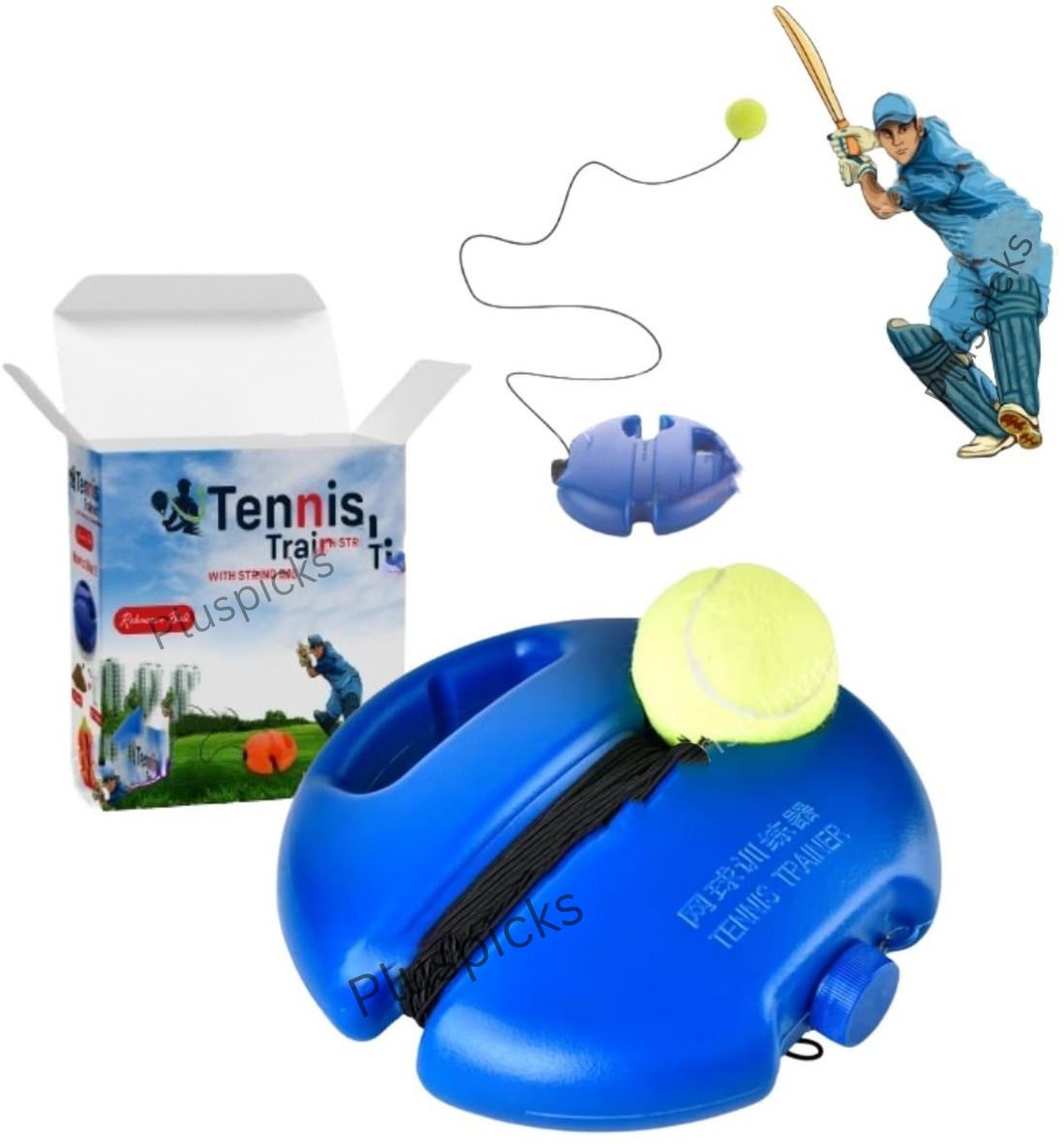 pluspicks Tennis Training Equipment for Self-Pracitce, Portable Tennis Training Tool Tennis Kit-picture-17