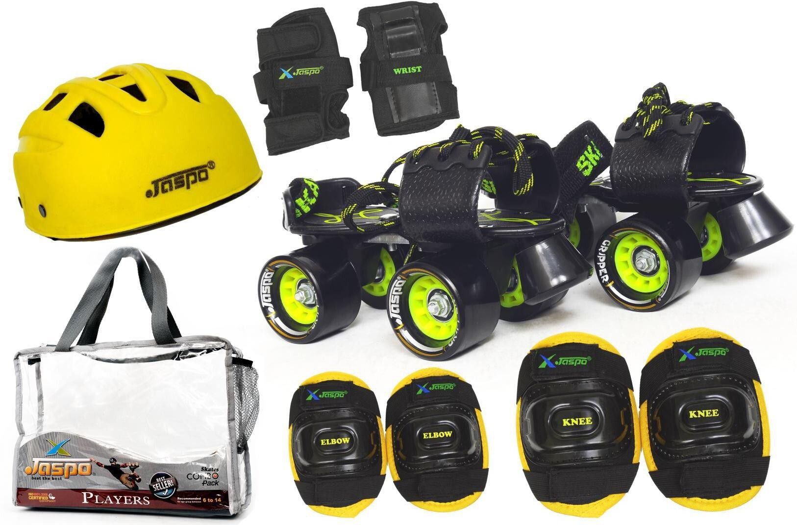 Brillient Pro Senior Combo (skates+helmet+knee+elbow+wrist+bag) for 6 -14 years Skating Kit