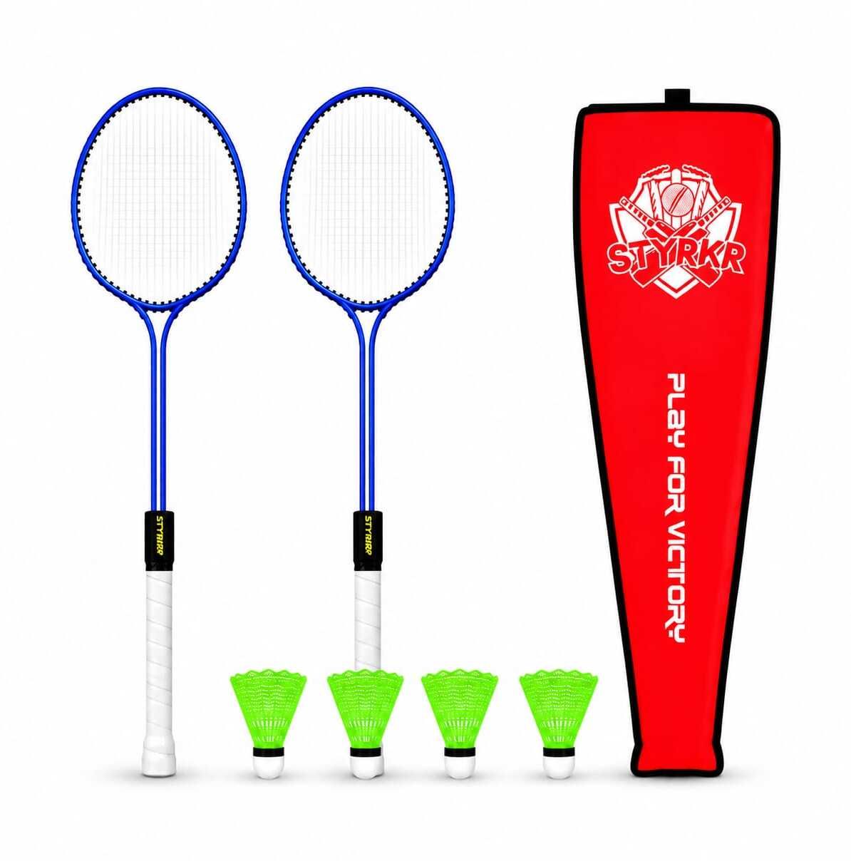 styrkr 2 Rackets + 4 Nylon Shuttlecocks + Full Cover Bag Badminton Kit-picture-24