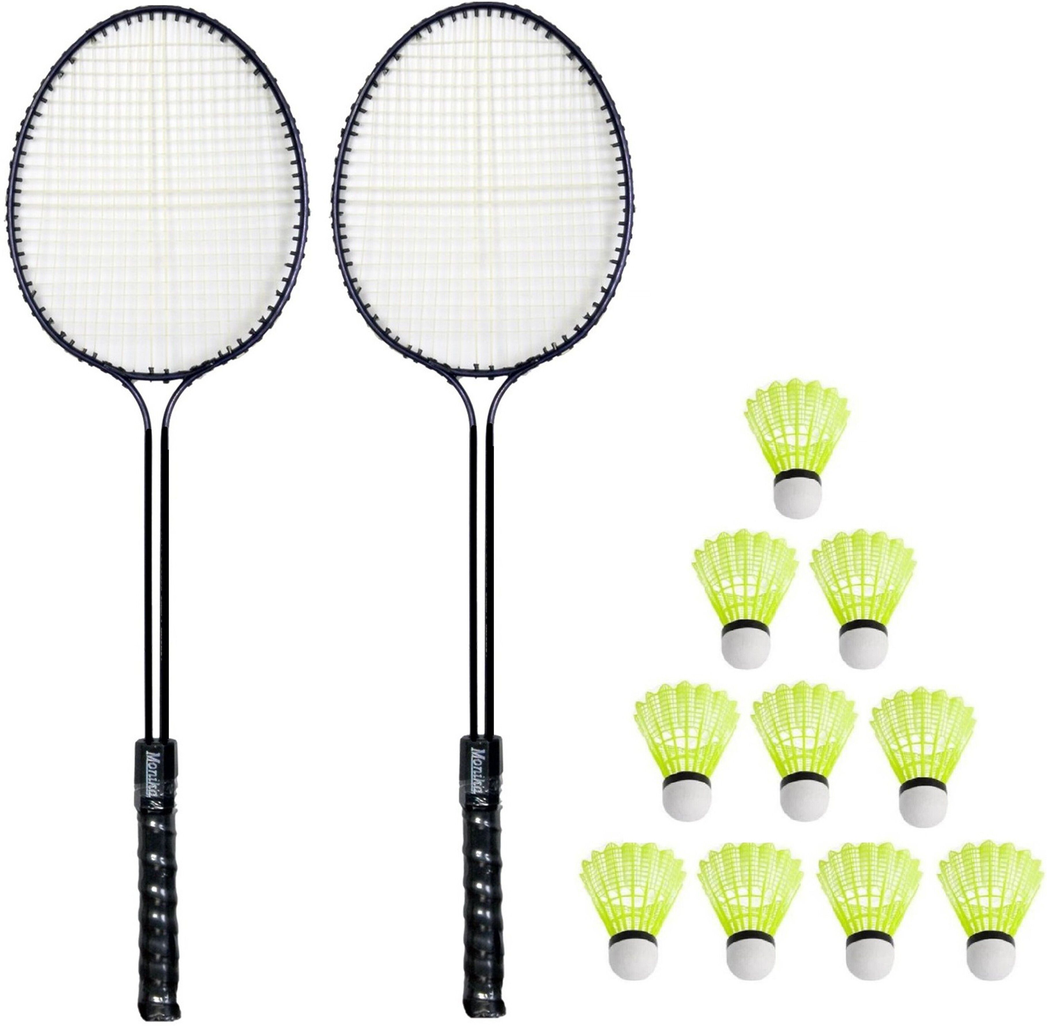 trock 2 Double Shaft Badminton Racquet With 10 Pc Nylon Shuttle Badminton Kit-picture-38