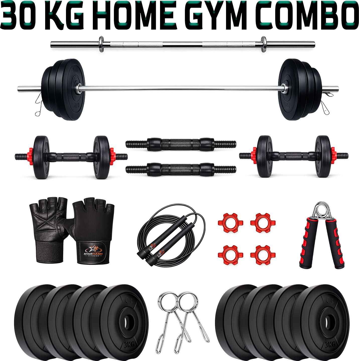 30KG PVC Fitness Training Set Fitness Accessory Kit Kit-image-39