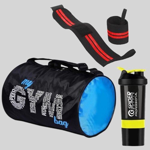 Gym Essentials Combo My Gym Bag, 500ml Shaker Bottle & Wrist Support Band Fitness Accessory Kit Kit-image-14