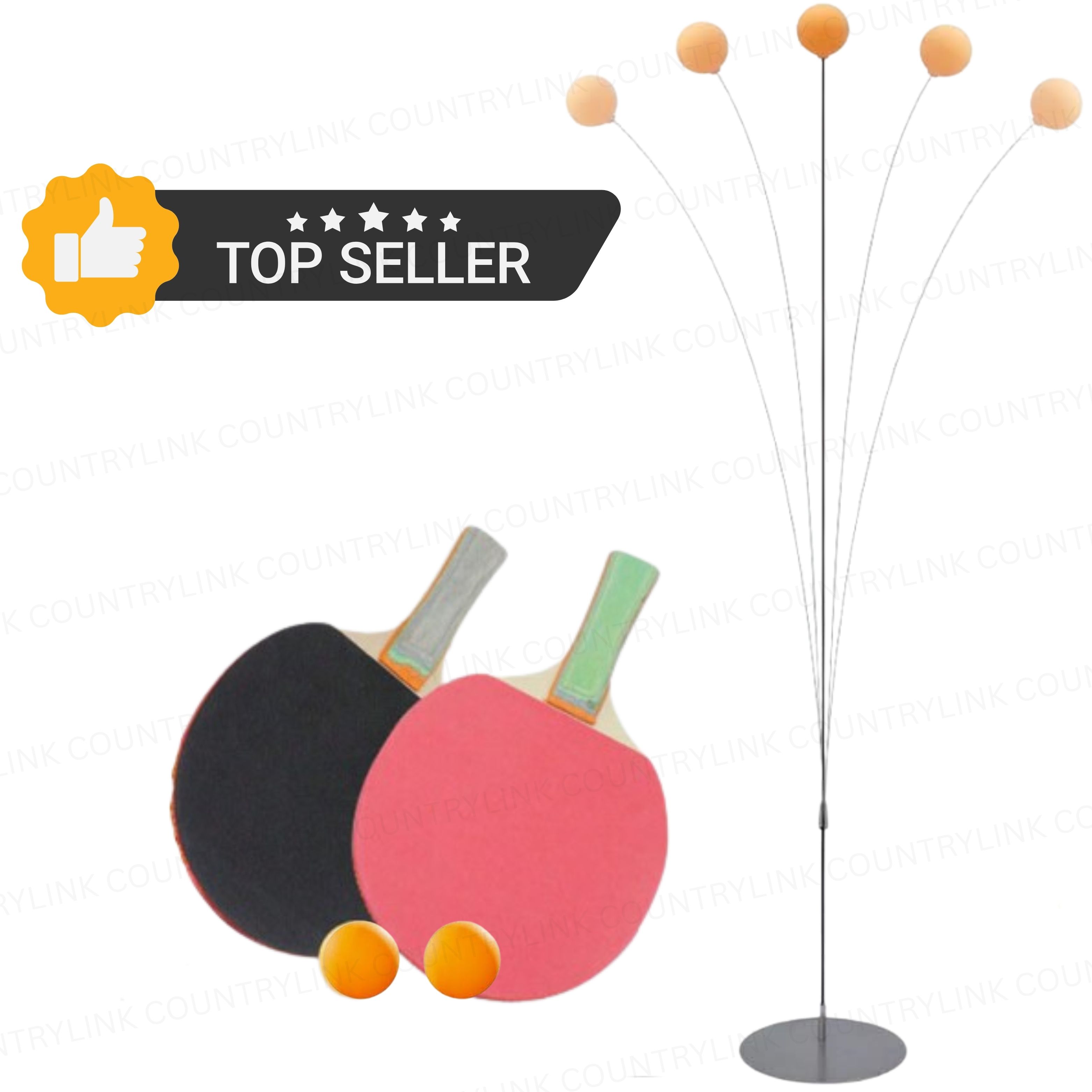 countrylink Indoor Ping Pong Practice Trainer with Elastic Rod and Self Return Balls Table Tennis Kit-picture-5