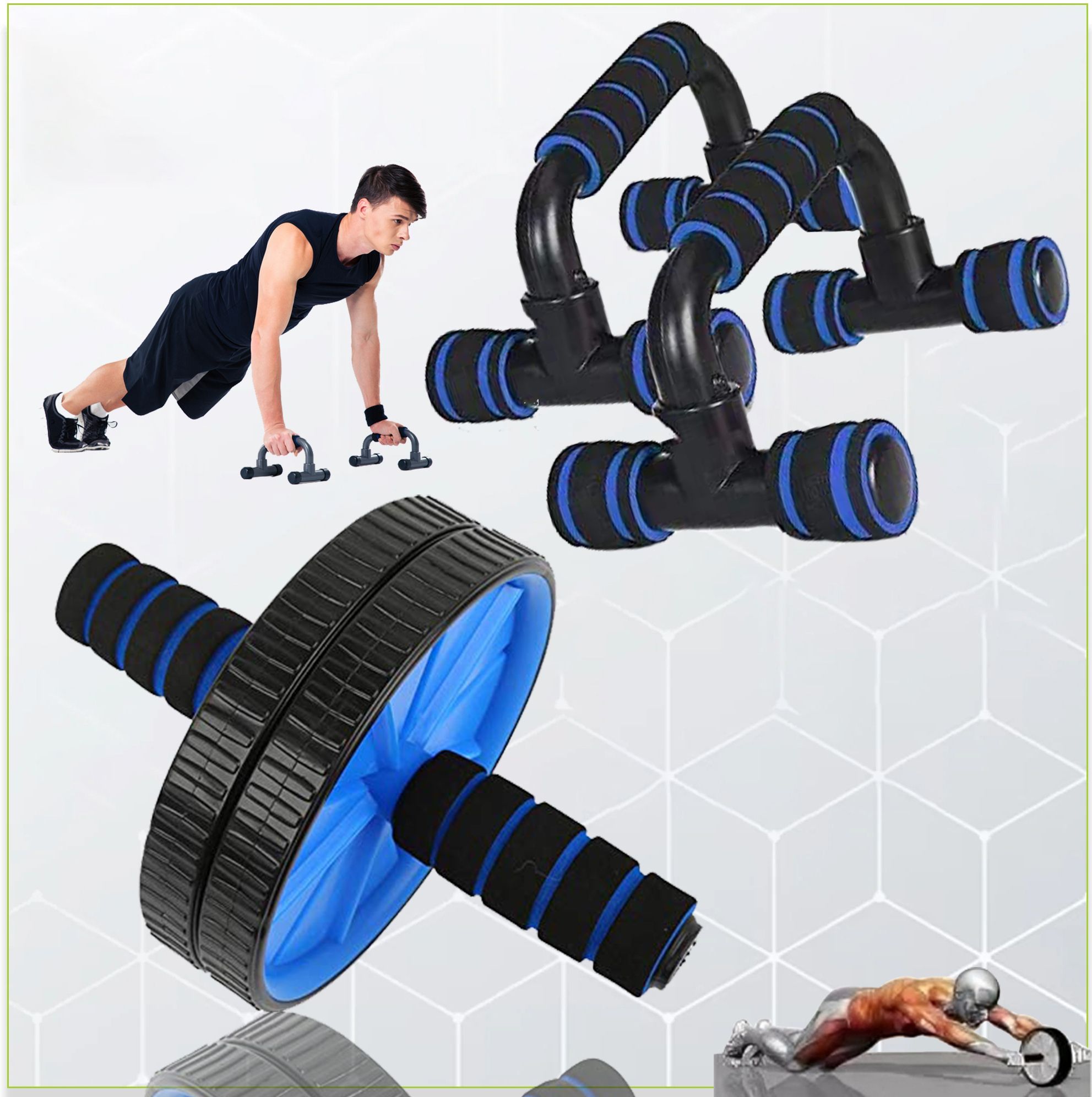 For Core Fitness Ab Wheel & Pushup Bar & Fitness Equipment Fitness Accessory Kit Kit-image-43