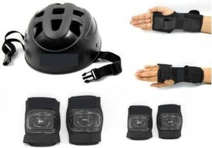 Black Protective Set Skating and Cycling For 14 To 22 Yr Old Cycling Kit-image-22