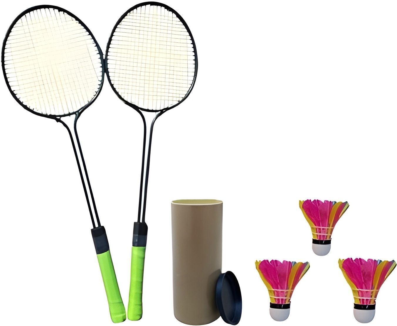 krishav trading KT_Racquet Set of 2pcs With 3pcs Colorfull Shuttlebox_Ers Badminton Kit-picture-48