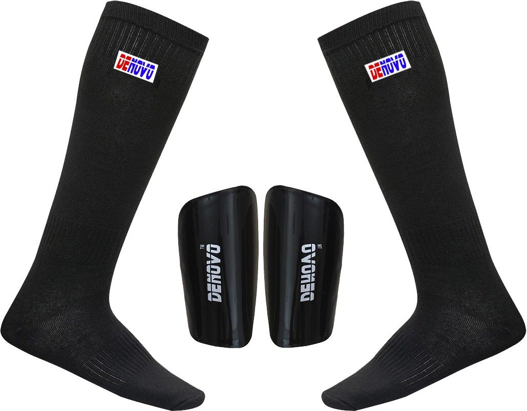 Football Kit (One Pair Large Shin Guard + One Pair Lycra Plain Knee Length Football Socks) Football Kit-image-20