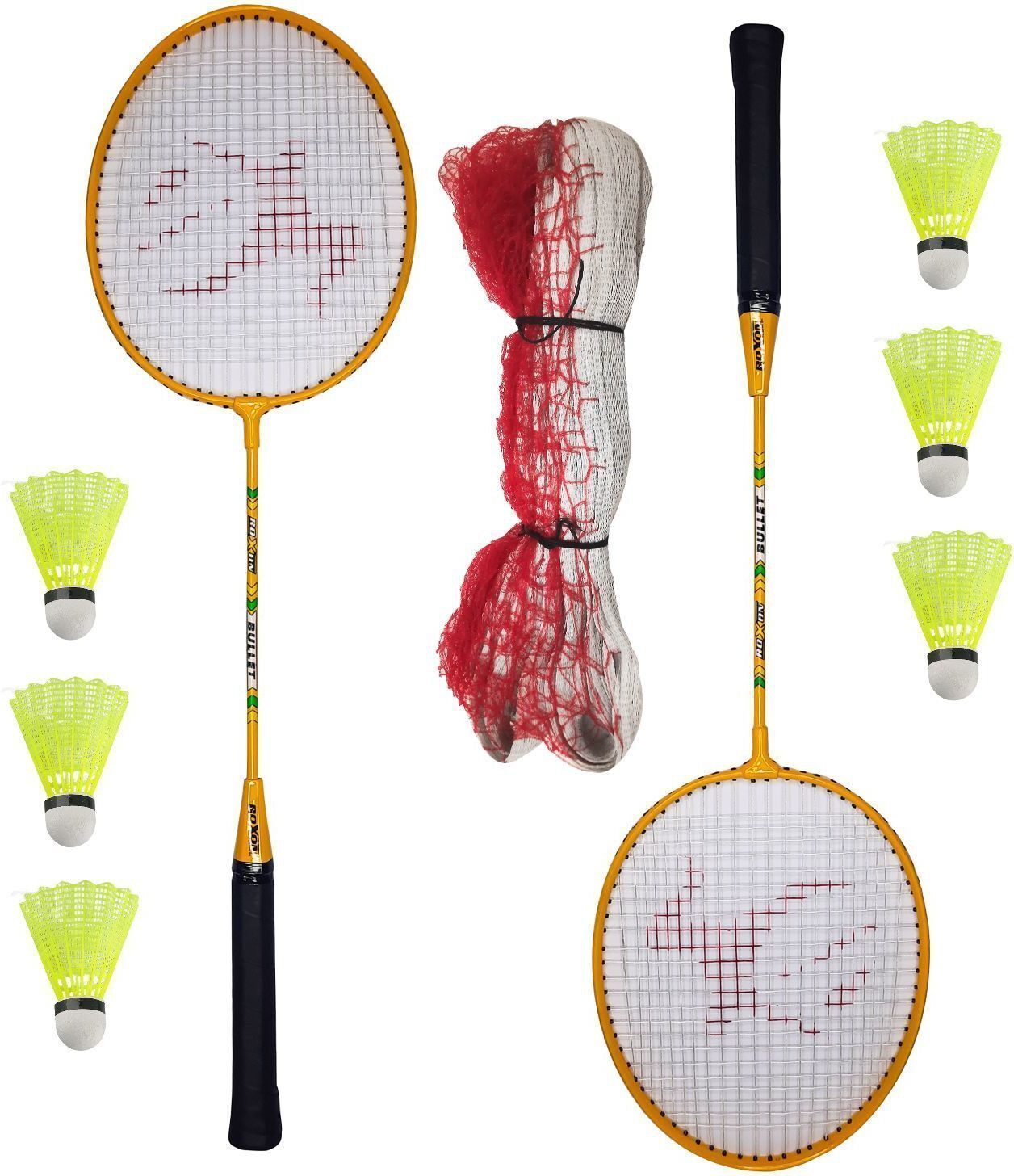 ravisport Bullet Racquet 2 Pcs with NYLON SHUTTLECOOK 6 PCS 1 Nylon Badminton net Badminton Kit-picture-42