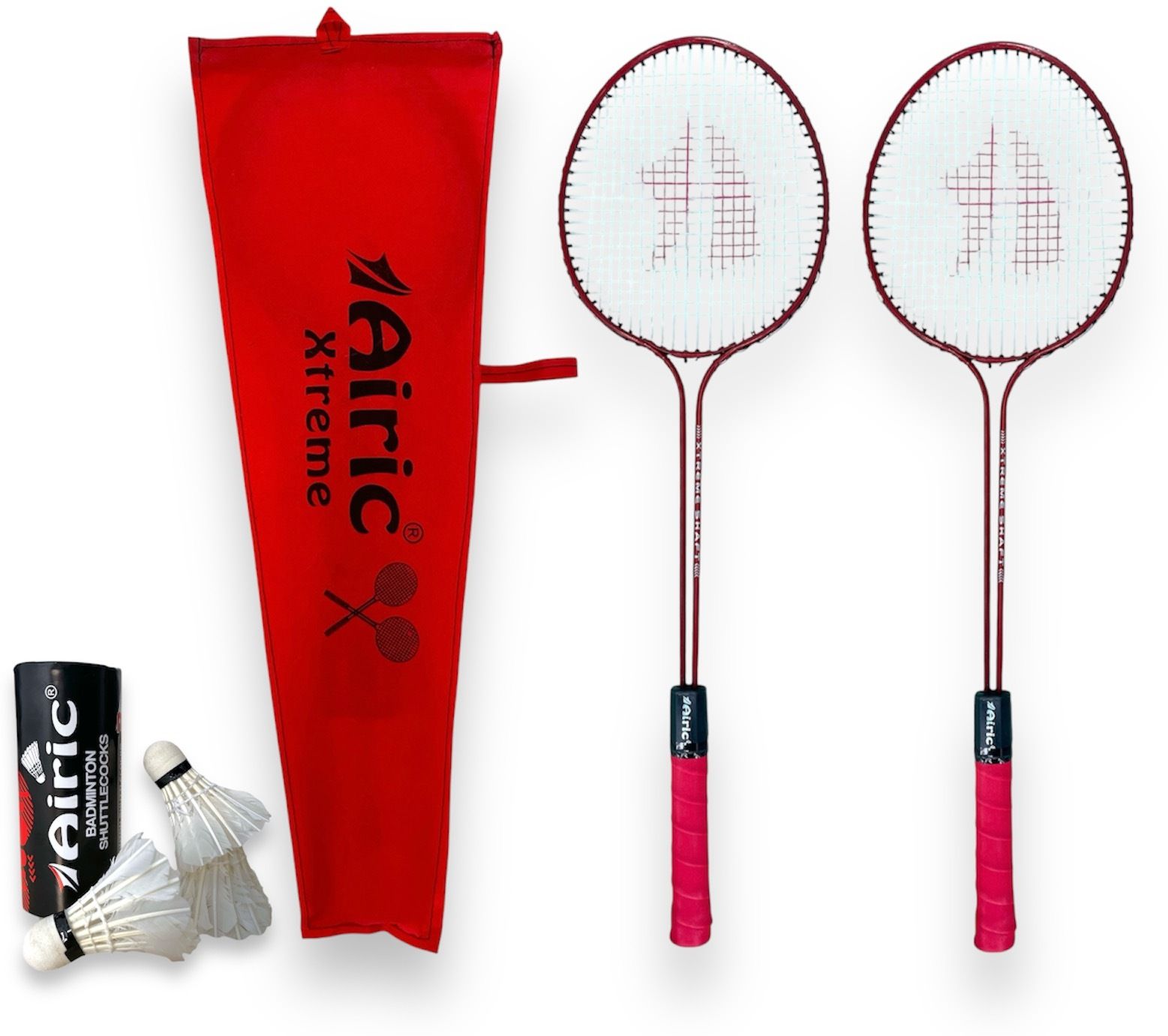 airic Xtreme Double Shaft Raquets with Feather Shuttles Badminton Kit-picture-12