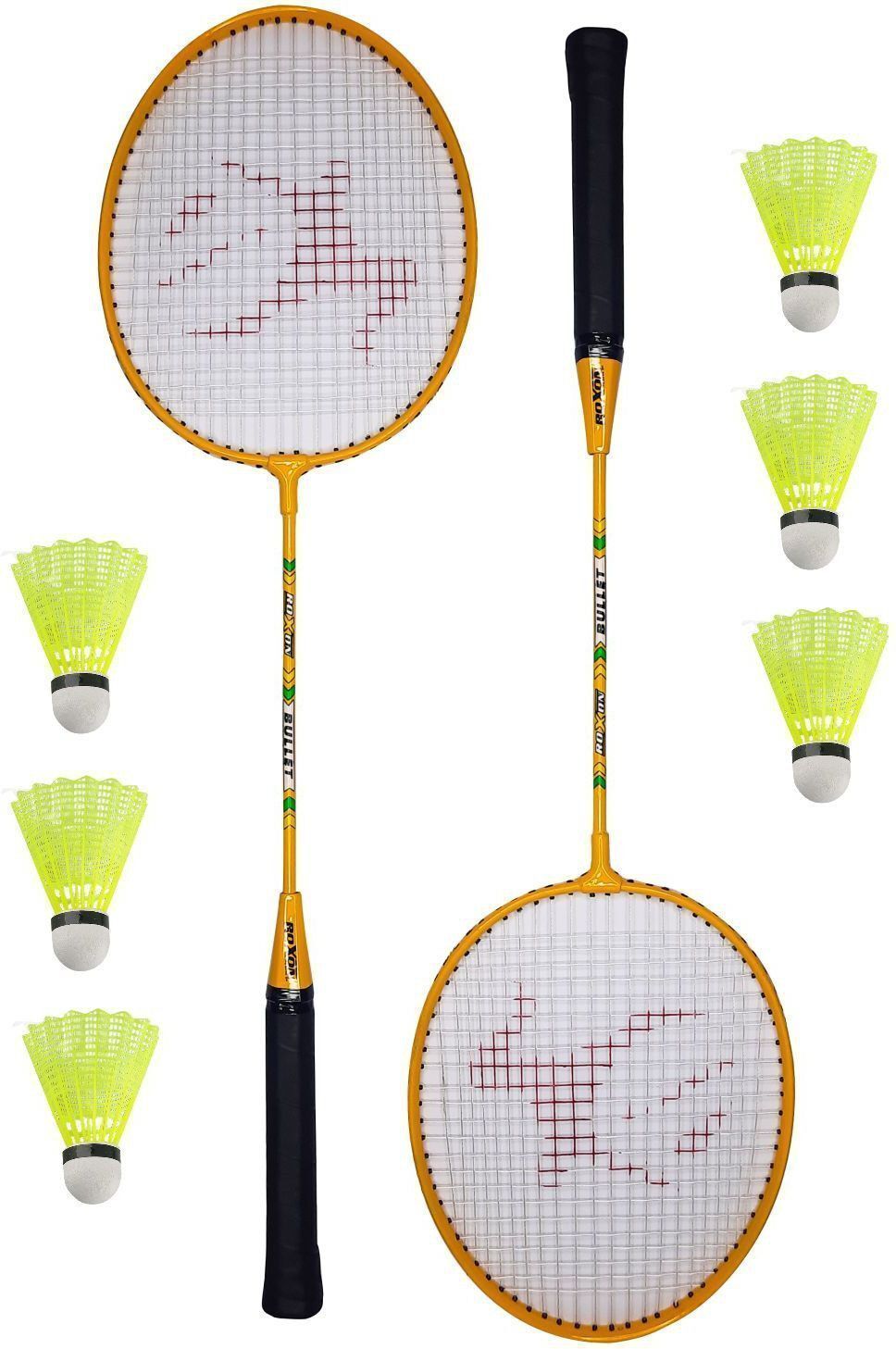 ravisport Bullet Strong Badminton Racquet 2 pcs with Plastic 6 Shuttle Badminton Kit-picture-37