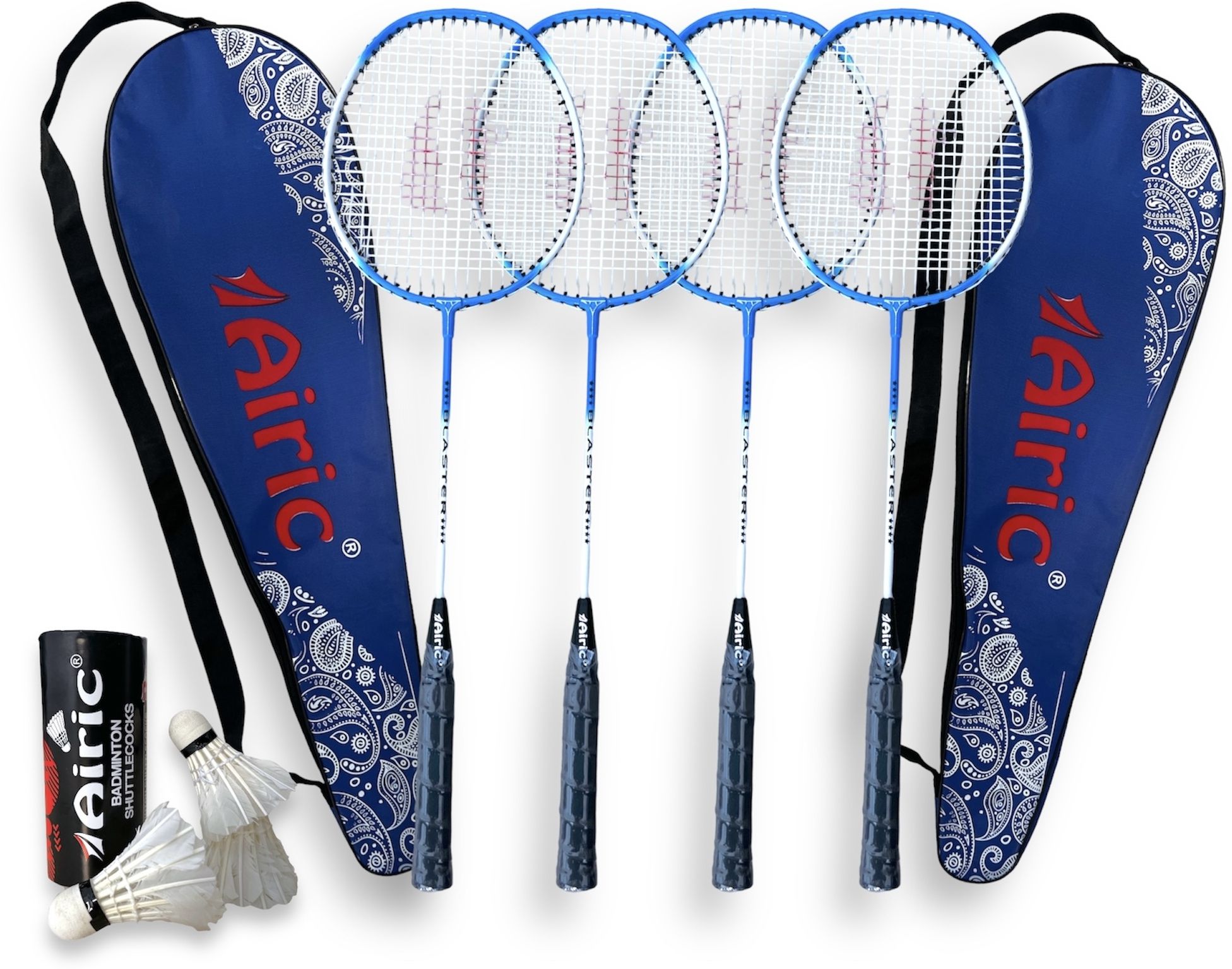 airic Isometric Blaster Staunch with 3 Feather Shuttles and Cover Badminton Kit-picture-24