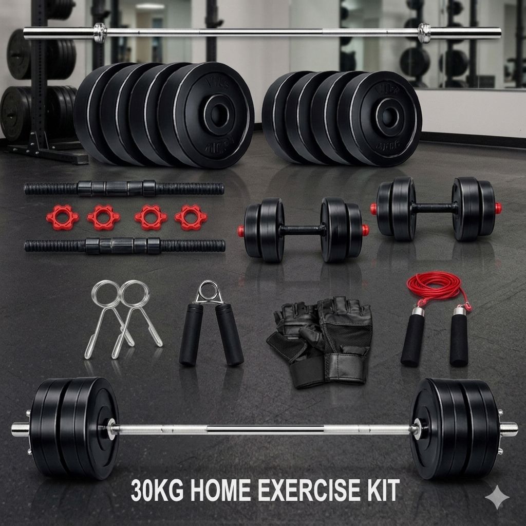 FITNESS Home Exercise Kit + 3ft Straight Rod + FITNESS ACCESSORIES Fitness Accessory Kit Kit-image-46