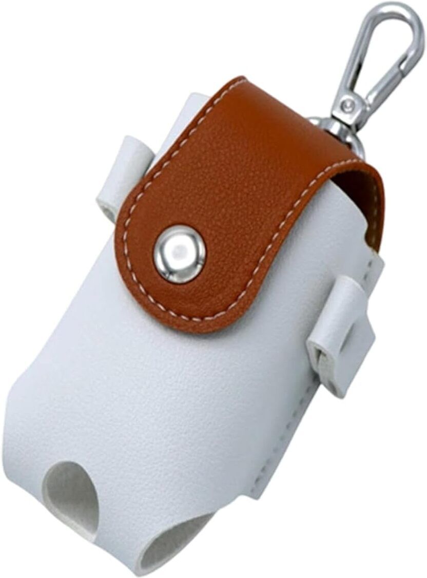 Golf Ball Tees Holder PU Leather Pouch Metal Clip Golf Kit-image-5