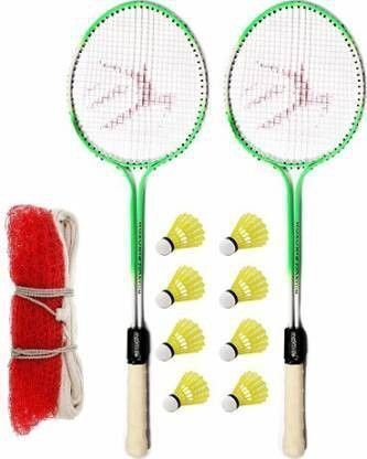 Multicolor Badminton Set Of 2 Piece with 8 Piece Plastic Shuttle 1 Badminton Net Badminton Kit-image-46
