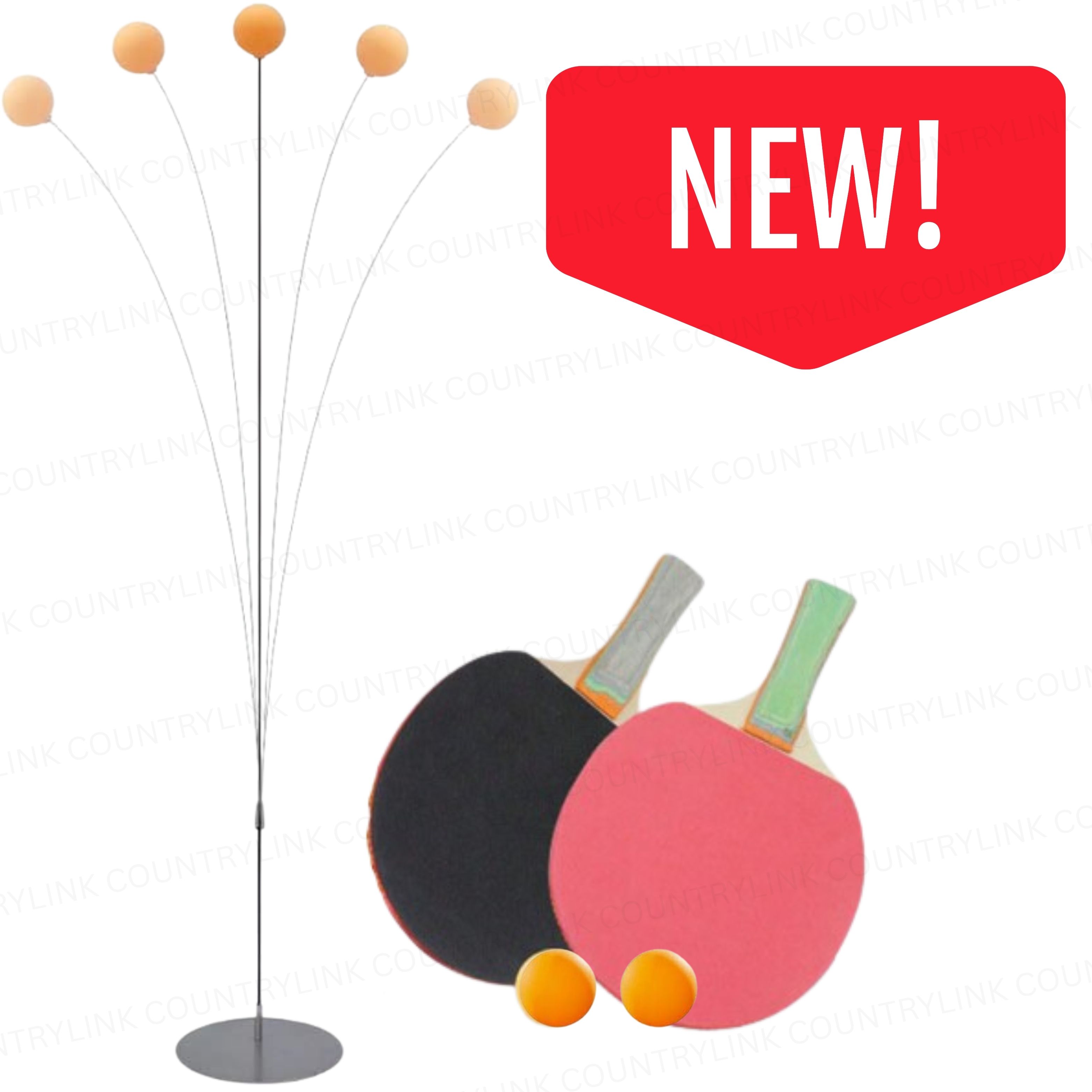 countrylink Portable Ping Pong Trainer Kit Rebound Balls & Flexible Stand for Home Training Table Tennis Kit-picture-12