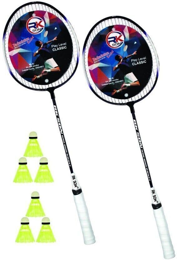 ravisport Badminton racket pack of 2 with 6 piece plasic shuttle New n Badminton Kit-picture-36