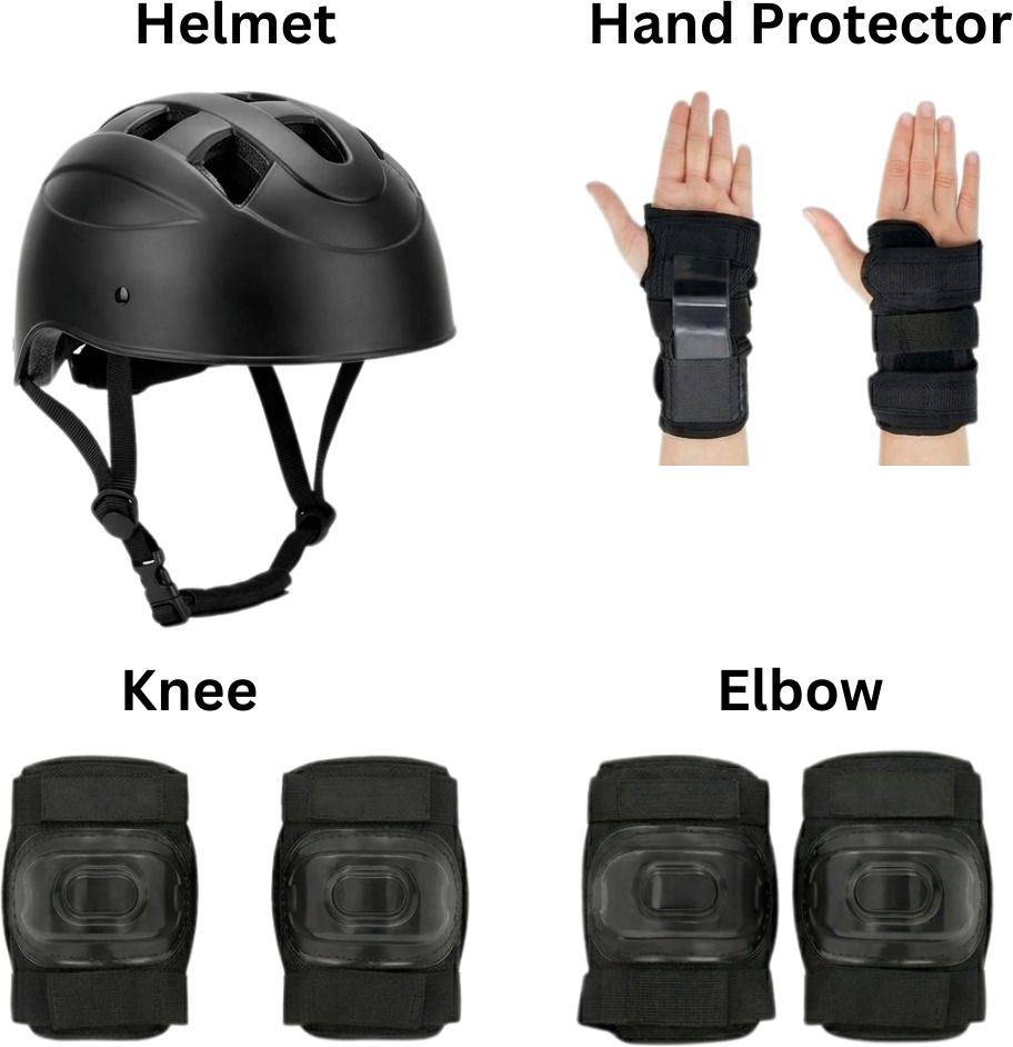 Safety Gear for Kids (4–10 Years) – Helmet with Knee, Elbow & Wrist Guards Cycling Kit-image-20