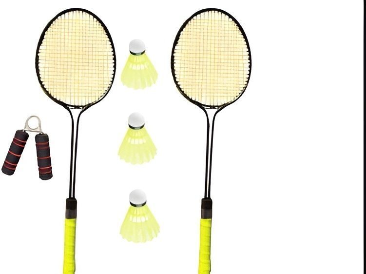KT_Badminton Set With 3 Nylon Shuttles 1 Foam Grip_Ers Badminton Kit-image-1