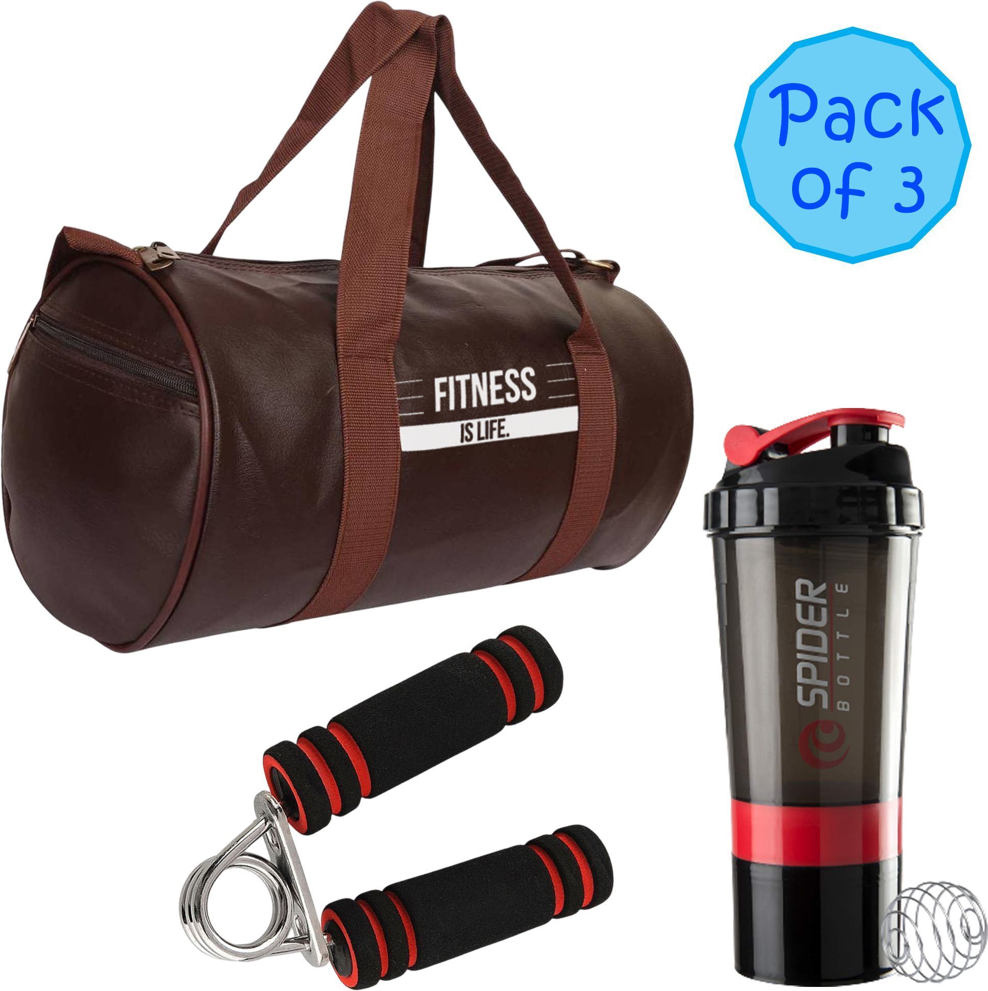 Fitness Duffle Bag Protein shaker Bottle Gym Hand Grip Leather Gym Sports Bag Fitness Accessory Kit Kit-image-48