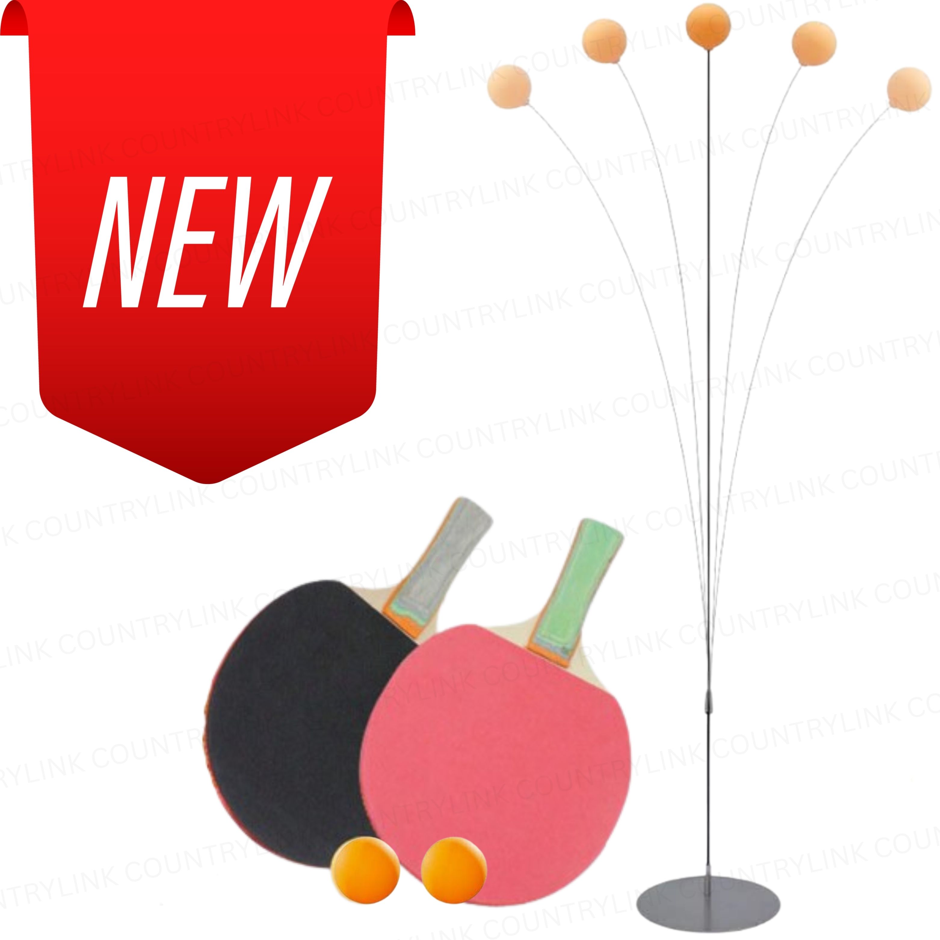 countrylink Table Tennis Trainer Set with Rebound Balls Elastic Rod & Indoor Practice Stand Table Tennis Kit-picture-23