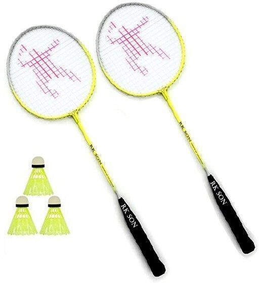 ravisport Badminton racket pack of 2 with 3 piece plasic shuttle New Badminton Kit-picture-42