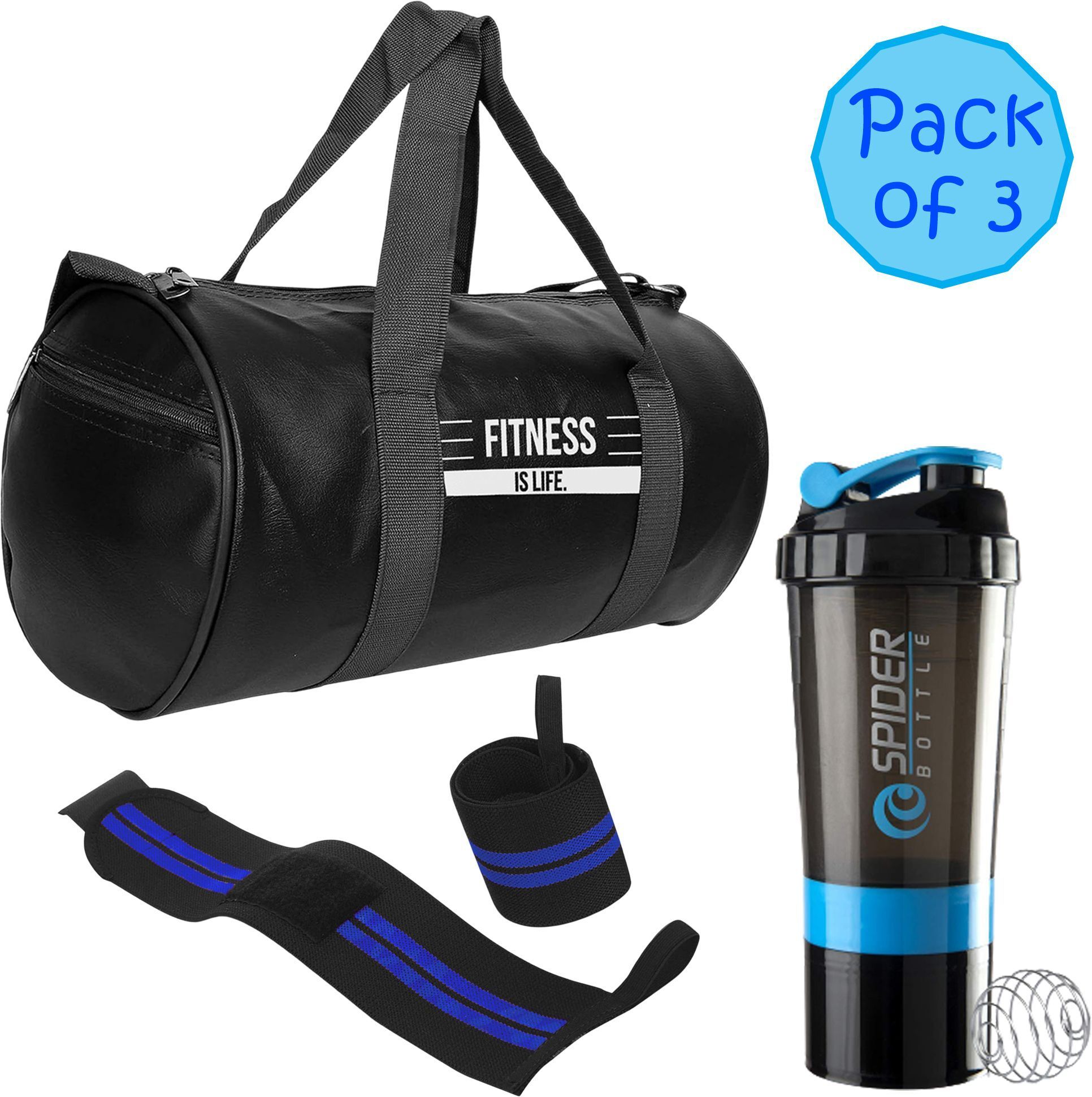 Fitness bag with IMP Shaker and Band Combo for Gym Workout Men & Women Fitness Accessory Kit Kit-image-4