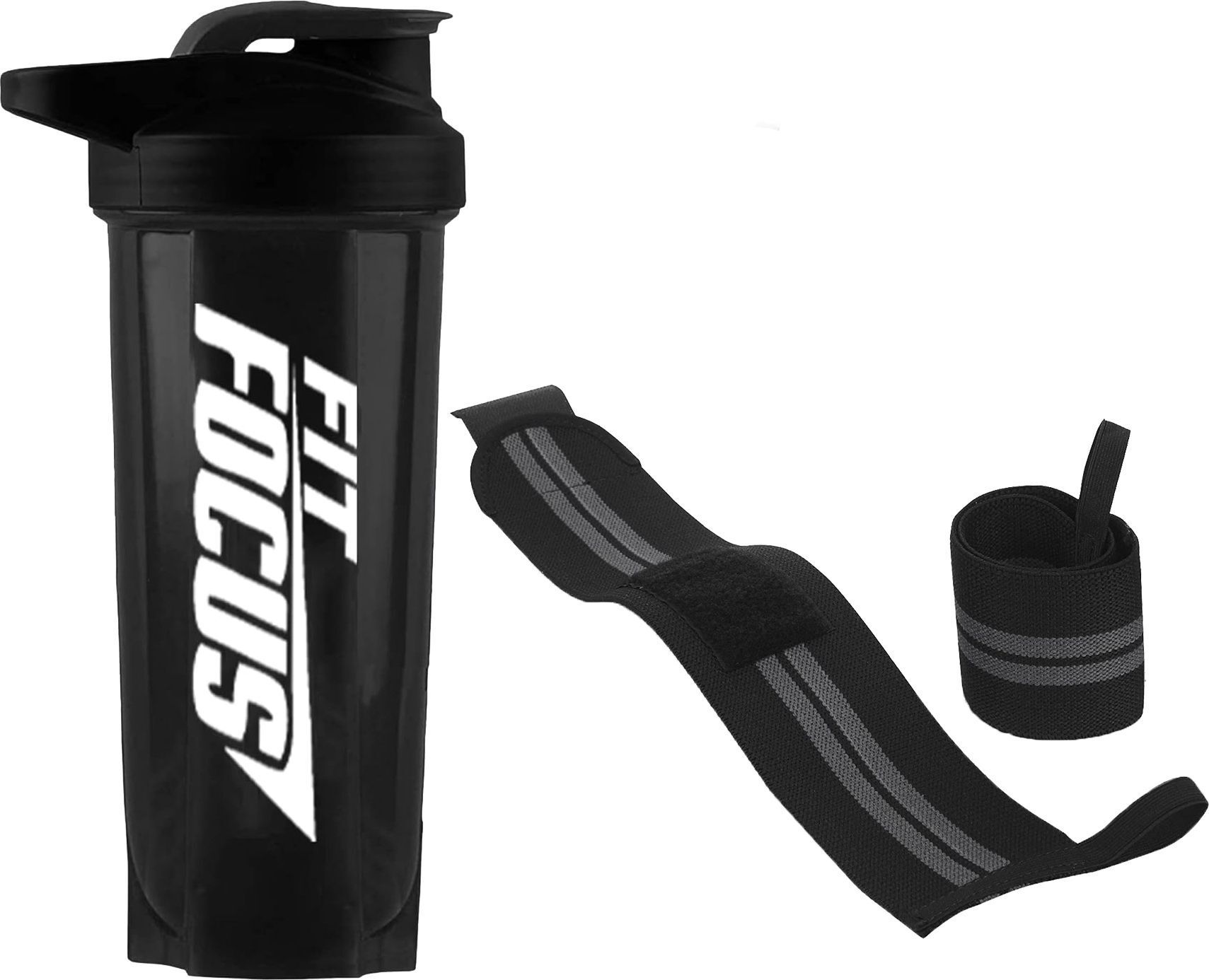 Gym Shaker and Wrist Band Combo, Shaker Bottle, Gym Wrist Support Band Fitness Accessory Kit Kit-image-17